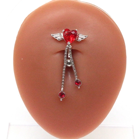 316L Stainless Steel Zirconia Belly Piercing Ring Butterfly Heart Tassel Dangling Navel Jewelry For Women Sexy Body Decoration