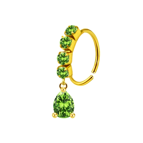 Aro de Nariz de Acero Inoxidable 316L Con Colgante de Circonia Gota Corazón Aro de Nariz en C Joyas de Perforación para Mujeres Hombres