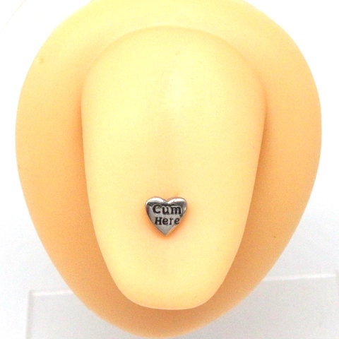 Piercing de Langue en Acier Inoxydable Abeille Et Cœur Gravés Barbell Punk Bijoux de Corps Pour Hommes Femmes Argent