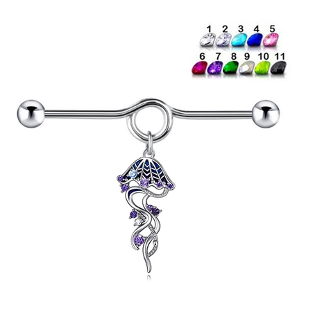 Roestvrij Stalen Kwal Body Piercing Sieraden Set Voor Vrouwen Strass Emaille Navelpiercing Tepelpiercing Industrial Barbell Neuspiercing Oorknopje