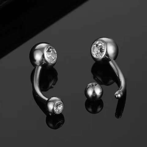 G23 Titanium Stainless Steel Body Piercing Jewelry Lip Ring Stud Industrial Barbell Curved Bar Horseshoe Ring For Women Men