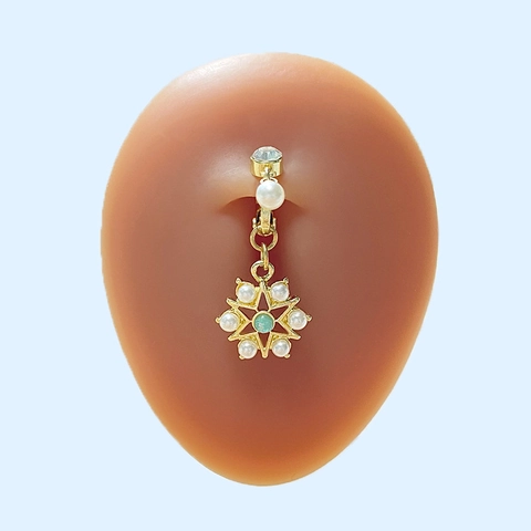 Copper Zirconia Clip-on Belly Ring For Women Gold Silver Plated Heart Butterfly Snowflake Star Non-pierced Body Jewelry