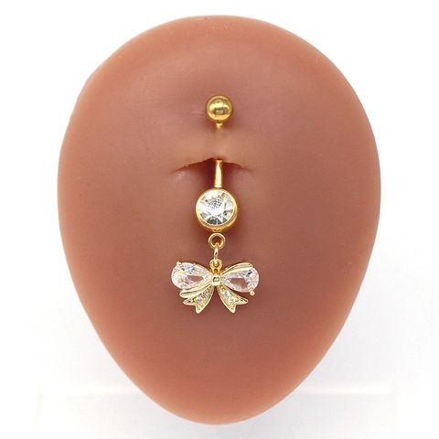 Women's Fashion Alloy Zircon Mermaid Grapes Heart Star Dragonfly Pendant Belly Ring Body Piercing Jewelry Gold Silver