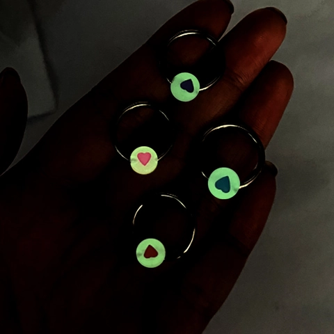 Stainless Steel Captive Bead Nipple Ring Heart Luminous Evil Eye Rhinestone Piercing Jewelry For Women Men Body Ring