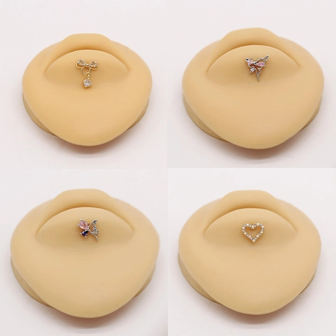 Western Copper Stainless Steel Lip Ring Labret Stud Butterfly Heart Angel Wings Rhinestone Piercing Jewelry For Women