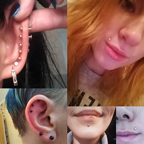 ASTM F136 Titanium Labret Stud Lipring Interne Schroefdraad Piercing Sieraden Goud Zilver Bal Kegel Strass Top Oorknopjes