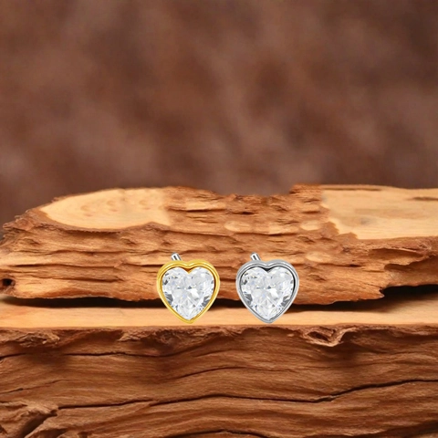 ASTM F136 Titanium Threadless Piercing Replacement Top Heart Pear Round Zirconia Insertion Head Body Jewelry Parts Unisex
