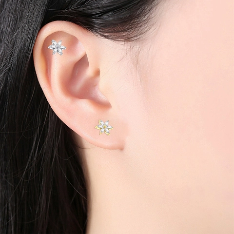F136 Titanium Oorknopjes Hart Letter Lachend Gezicht Piercing Sieraden Kleine Labret Stud Voor Dames Heren Goud Minimalistisch