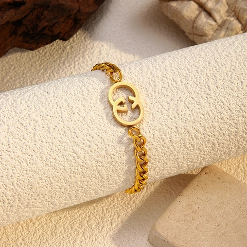Europese Amerikaanse Mode Roestvrijstalen Armband Voor Dames Verguld Dubbellaags Klavertje Vier Hart Hanger Sieraden