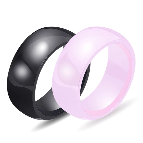Gepolijste Minimalistische Keramische Ring Voor Mannen Vrouwen Brede Band Effen Kleur Koppel Vingerring Dagelijkse Mode Sieraden