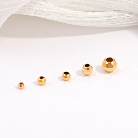 S925 Sterling Silver Laser Cut Faceted Disco Beads For Jewelry Making Sparkling Metal Spacer Beads For DIY Bracelet Necklace