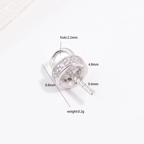 925 Sterling Silver Zirconia Pave Pendant Bail Connector Peg For Pearl DIY Jewelry Making Gold Silver Plated Accessory