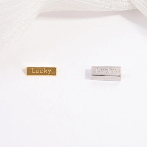 S925 Sterling Silver Lucky Letter Engraved Spacer Beads Triangle Square Geometric DIY Jewelry Making Handmade Accessory