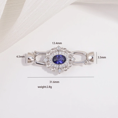 925 Sterling Zilver Zirkonia Bloem Sieraden Connector Sluiting Magnetische Gesp DIY Ketting Armband Maken Onderdelen