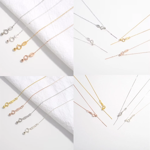 Minimalist 925 Sterling Silver O-Chain Box Chain Necklace For Women DIY Pendant Adjustable Basic Jewelry Link Chain