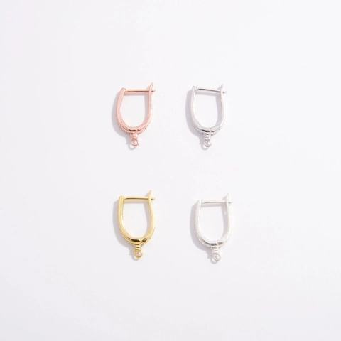DIY Jewelry Making 925 Sterling Silver Earring Hooks Findings With Micro Zirconia U-Shape Lever Back Earring Clasp For Women