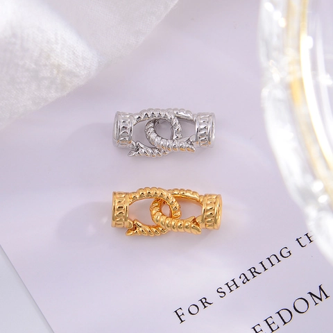 Fermoir Connecteur en Forme de 8 en Argent Sterling 925 Torsadé pour Bracelet Collier Fourniture Bijoux SK33