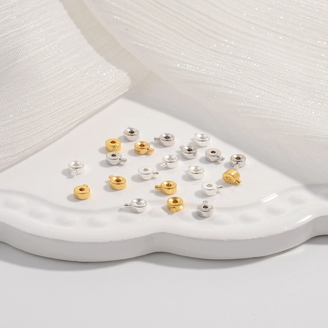 925 Sterling Silver Crimp Beads Round Positioning Buckle For DIY Jewelry Making Necklace Bracelet Finding Accessories