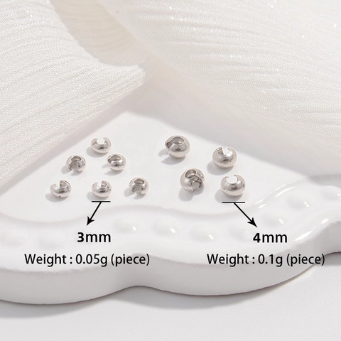 925 Sterling Silver Crimp Bead Covers Half Moon C Shape Fold Over Bead Tips For DIY Jewelry Making Findings Supplies