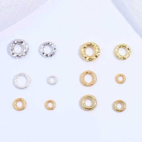 Accessori per Gioielli in Argento Perline Distanziatrici Retro Martellato Nuvola Della Fortuna A Strisce DIY Accessori Per Bracciali Collane Donna Uomo