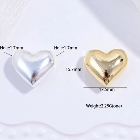 Colgante de Corazón de Plata de Ley S925 Alto Pulido Superficie de Espejo Dije de Corazón Para DIY Collar Joyería