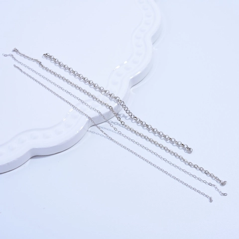 Ασήμι 925 Μινιμαλιστική DIY Αλυσίδα Rolo Ορθογώνια Αξεσουάρ Για Κολιέ Βραχιόλια Κατασκευή Κοσμημάτων Απλή Ασημένια Αλυσίδα