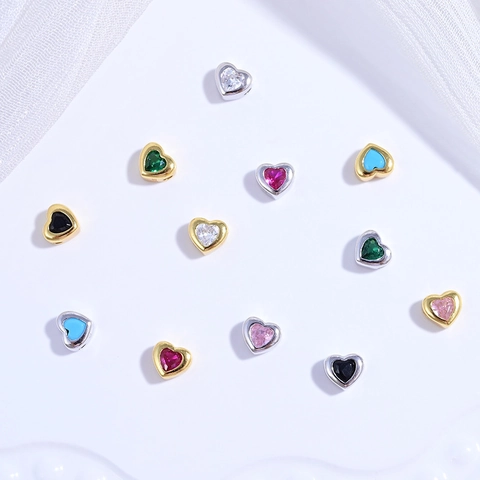 Cuenta de Amuleto de Corazón de Plata de Ley 925 Con Strass de Colores para Creación de Joyas DIY Pulsera Collar Mujer
