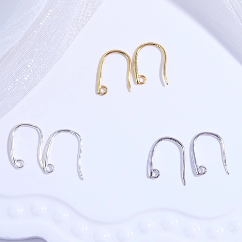 925 Sterling Silver U Shape Earring Hooks Smooth DIY Earring Findings Components For Jewelry Making Gold Silver Jewelry Parts