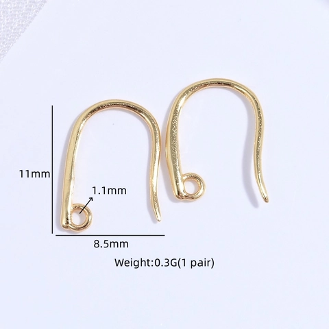 925 Sterling Silver U Shape Earring Hooks Smooth DIY Earring Findings Components For Jewelry Making Gold Silver Jewelry Parts