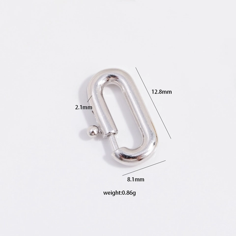 925 Sterling Silver Oval Connector Spring Buckle Screw Lock Clasp For DIY Jewelry Making Necklace Bracelet Finding Accessories