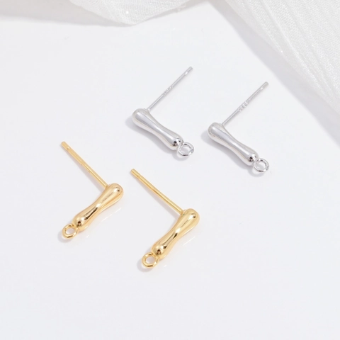 Tiges de Boucle d'Oreille en Argent Sterling 925 Style Baroque Irrégulier pour Fabrication de Bijoux DIY Accessoires de Bijoux