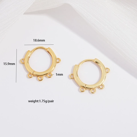 Accesorios para Pendientes de Aro Redondo de Plata de Ley 925 Con Bucles para Fabricación de Joyas de Borlas DIY