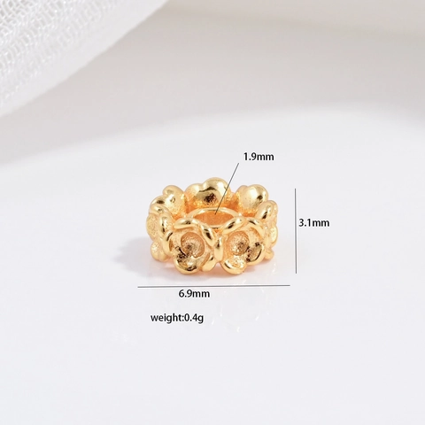 S925 Plata de Ley Flor Cuentas Espaciadoras Pétalo Hueco Cuentas Para DIY Joyería Pulsera Collar Hallazgos Accesorios