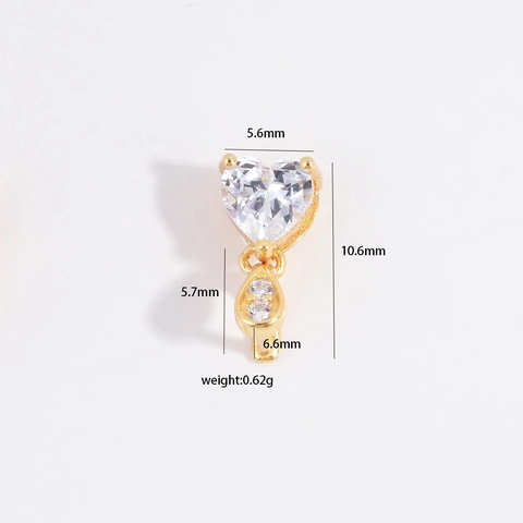 Gancio per Pendente in Argento Sterling 925 Con Zirconia Per Creazione Gioielli Fai-da-Te Forma Cuore Quadrifoglio