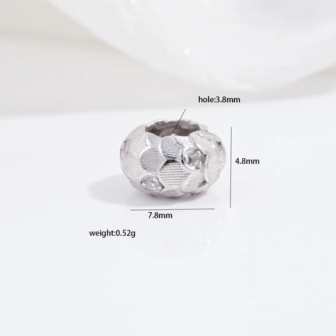 925 Sterlingsilber Perlen DIY Charms Für Die Schmuckherstellung Hohle Blumenkugel Drachenschuppen Feder Muster Strass Perlen