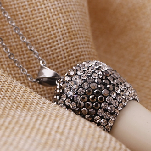 Mode Horn Anhänger Halskette Mit Hundert Sprachen Ich Liebe Dich Projektion Harz Edelstahl Strass Schmuck Für Damen