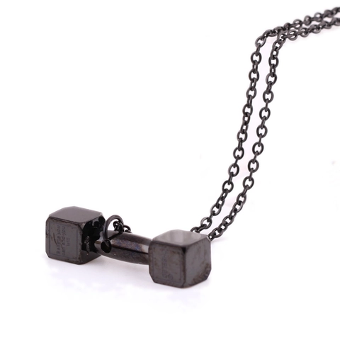 Fitness Motivational Dumbbell Pendant Necklace For Men Women 304 Stainless Steel Gym Workout Barbell Fashion Sporty Jewelry