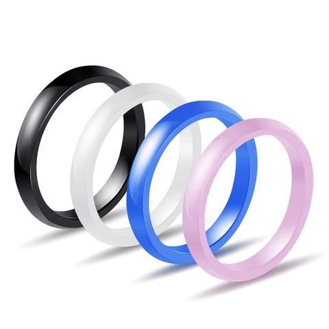 Minimalistische Hoogglans Keramiek Ring Voor Mannen Vrouwen Mode Effen Kleur Gladde Vingerring Koppels Trouwring Sieraden Cadeau