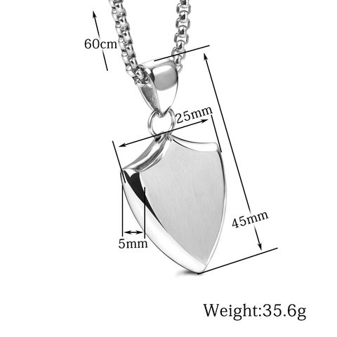Collana Con Pendente a Scudo in Acciaio Inossidabile Minimalista Per Uomo Collana Geometrica a Triangolo in Metallo Spazzolato Oro Argento Catena a Scatola