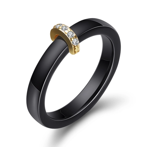 Minimalistischer Keramikring Mikro Eingelegt Zirkonia Vergoldeter Kupferbandring Für Damen Paare Hochzeit Modeschmuck Geschenk