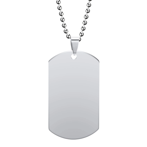 Minimalist Stainless Steel Military Dog Tag Pendant Necklace Blank Rectangular Identification Tag Jewelry For Men Women