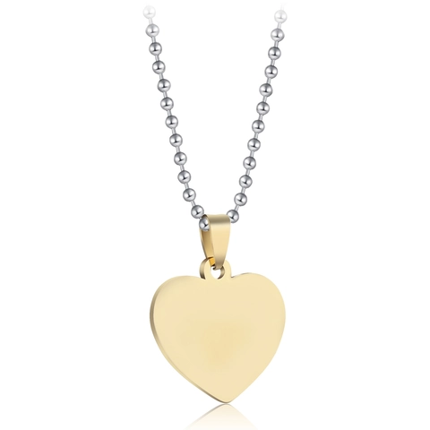 Minimalist 304 Stainless Steel Blank Dog Tag Necklace Heart Round Square Bone Pendant Engravable Military Tag For Men Women