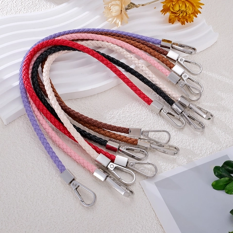 Tracolla per Borsa in Pelle PU Intrecciata a Mano Manico di Ricambio per Borse Doppia Chiusura a Moschettone Cordino per Telefono Catena per Portafogli Accessori Moda
