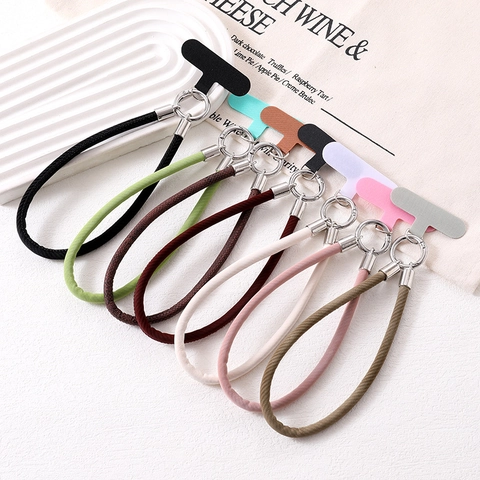 Künstliches Leder Handy Handgelenkband Mit Legierungsverschluss Handgefertigt Anti-Verlust Mobile Lanyard Für Damen Vielseitiges Zubehör