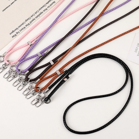 Adjustable PU Leather Braided Phone Lanyard Crossbody Mobile Phone Chain For Women Bag Charm Replacement Strap Accessory