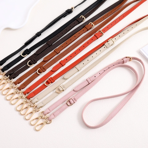 Adjustable PU Leather Replacement Bag Strap For Women Crossbody Shoulder Strap Gold Metal Buckle Phone Lanyard Accessory