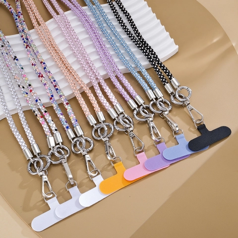 Luxury Rhinestone Phone Lanyard Crossbody Chain With Metal Clasp Fashion Anti-Lost Mobile Phone Strap For Women Bag Jewelry
