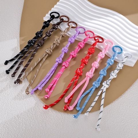 Handgefertigt Gewebt Nylonseil Taschenanhänger Knopfknoten Schlüsselanhänger Für Damen Mädchen Rucksack Dekoration Ornament