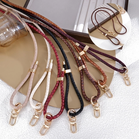 Adjustable Snake Pattern Leather Phone Strap Crossbody Bag Chain Durable Phone Lanyard With Metal Buckle Versatile Hanging Rope