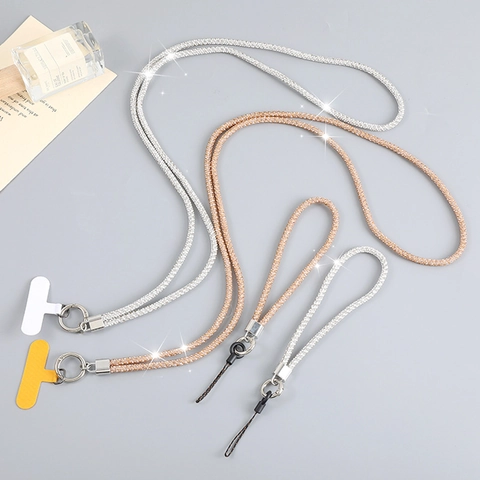 Lussuoso Cordino per Telefono a Tracolla in Strass con Perle Artificiali Catena da Polso Scintillante per Donna Accessori Tech